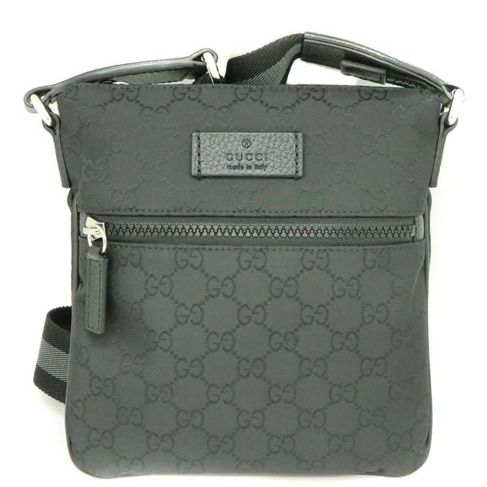 Gucci GG Messenger Bag monogram pebbled leather Black